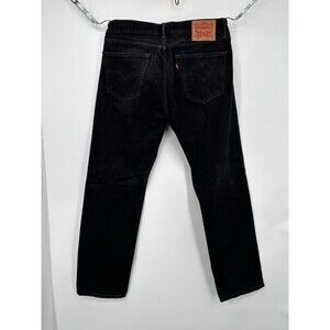 Levis 505 Jeans Mens 33x30 Black Regular Fit Straight Leg Dark Wash Denim Cotton